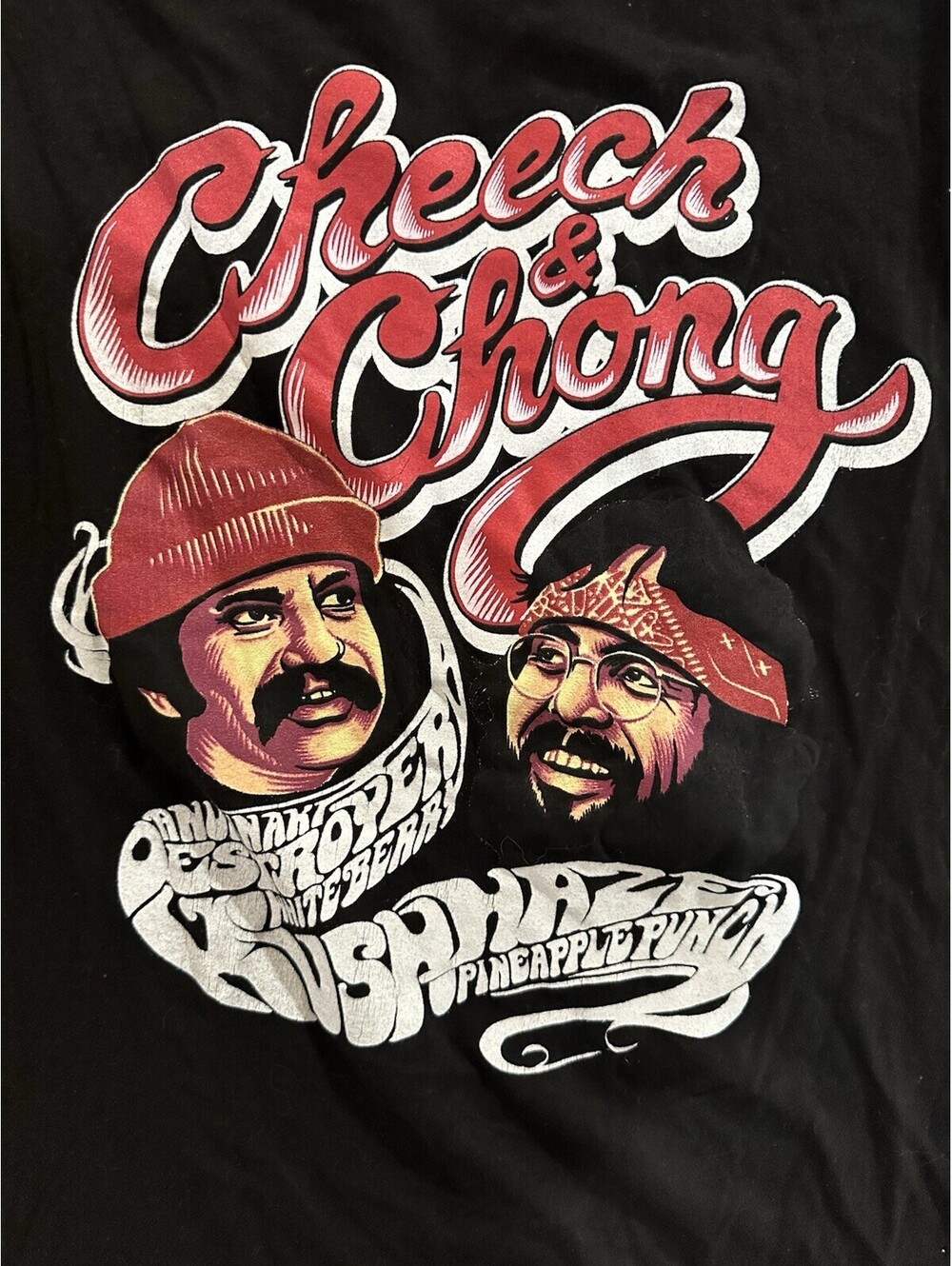 Cheech & Chong Graphic T Shirt 2XL Black Up In Smoke Pineapple Punch Tee